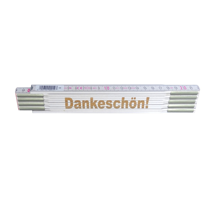Stabila Zollstock aus Holz mit Lasergravur Dankeschön, weiß, 2 m - Bild 2