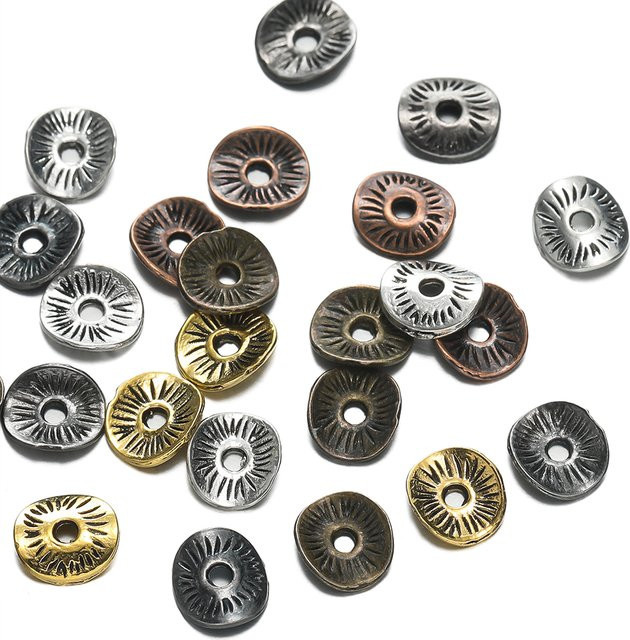 AGCFABS Abstandsperlen, Legierung, antike Bronze, rund, gebogen, 7,5 x 8,5 mm, Unisex - Bild 1