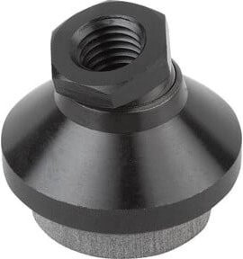 KIPP Gelenkteller schwingungsdämpfend aus Stahl, Farbe: Blaugrau, Durchmesser: 50 mm, Höhe: 40 mm, Gewinde: M16 - Bild 1