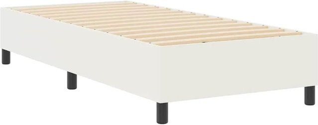 vidaXL Plattformbettgestell aus Stoff und Holz in Beige, B/T/H: 90 x 190 x 35 cm - Bild 1