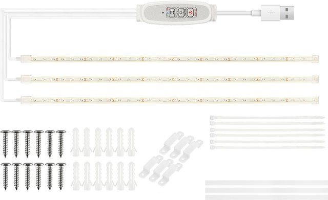 TOMTOP JMS LED Pflanzenwachstum Licht Streifen mit Rot-Blau-LEDs für Hydrokultur und Sukkulenten, 3er Set, Länge: 50 cm - Bild 1