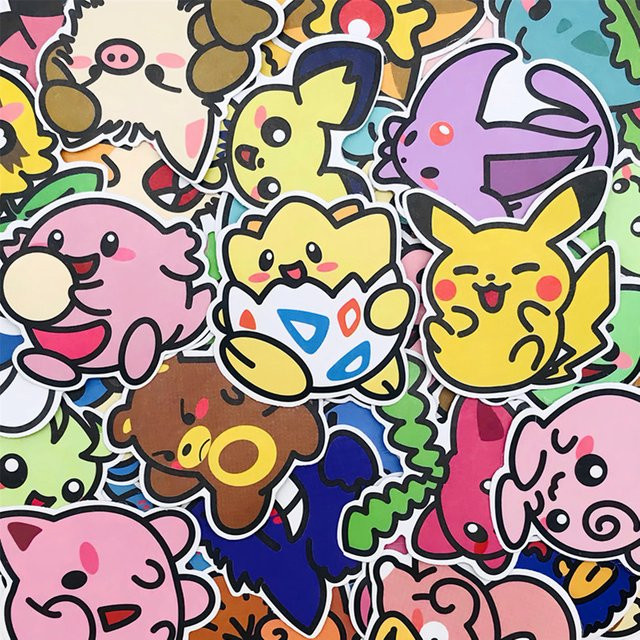 TAKARA TOMY Kawaii Anime Taschenmonster Aufkleber, 53-teiliges Set - Bild 1