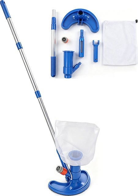 6-teiliges Pool Bodensauger Reinigungsset in Blau für die manuelle Schwimmbadreinigung - Bild 1