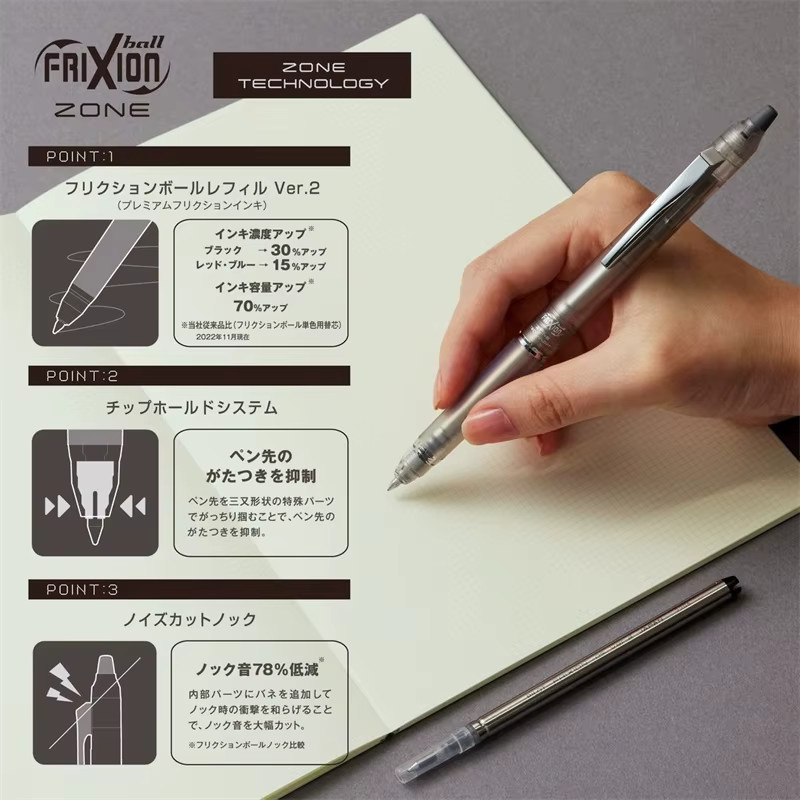 PILOT Frixion Ball Knock Zone löschbarer Gelstift mit verbesserter Tinte in Schwarz oder Multicolour - Bild 6