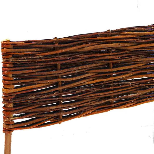 urfence Beeteinfassung aus Weidenruten in Braun, B: 100 cm, H: 30 cm, T: 30 cm - Bild 1