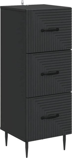 vidaXL Schubladenschrank in Schwarz im Vintage-Stil aus Holzwerkstoff, B/T/H: 33 x 34,5 x 89,5 cm - Bild 1