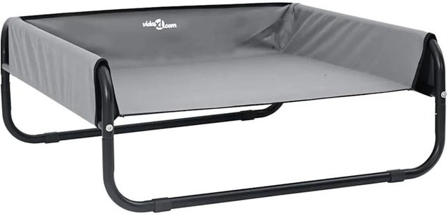vidaXL Hundebett Hellgrau mit Metallgestell und rutschfester Unterseite B/T/H: 85 x 85 x 33 cm - Bild 1