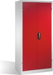 C+P Werkzeugschrank mit Drehtüren, 3 Böden und 3 Schubladen, Front Rubinrot, Korpus Lichtgrau, H: 195,0 cm, B: 93,0 cm, T: 50,0 cm - Bild 1