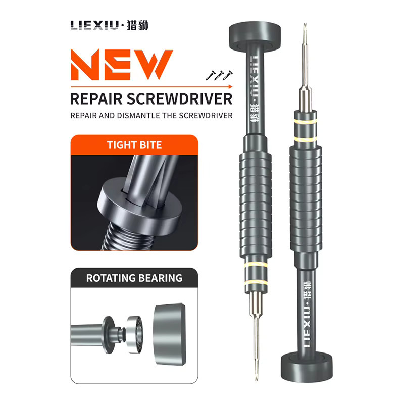 LIEXIU Steel Armor-D2-Serie Schraubendreher mit Schwanzstopfen in Grau aus Edelstahl für iPhone und Android Reparaturen mit starker magnetischer Adsorption - Bild 2