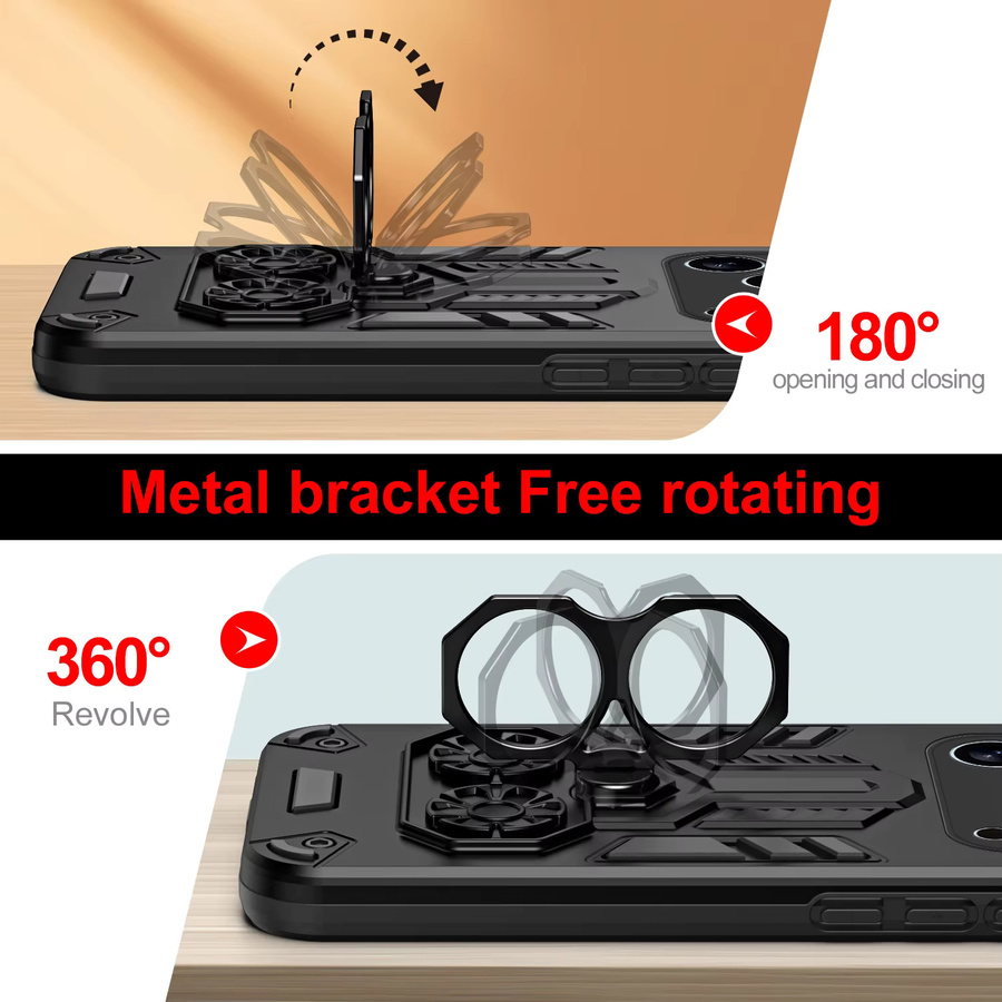 Stoßfeste CYYWN Schutzhülle für iPhone 17 16 15 Pro Max Plus Air mit Metallring in Schwarz - Bild 4