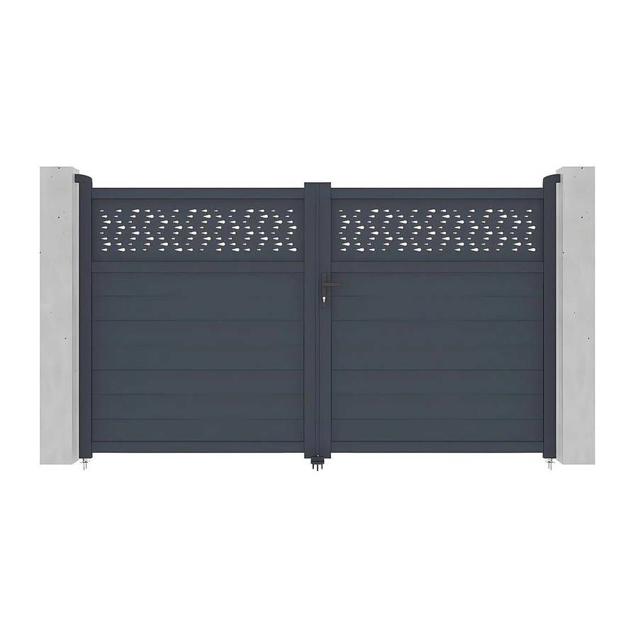 Vente-unique Flügeltor Bazio aus Aluminium in Anthrazitgrau, Breite: 300 cm - Bild 2