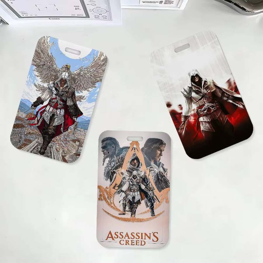 Assassin's Creed Ausweishalter mit Umhängeband für Schule und Büro, Mehrfarbig - Bild 3