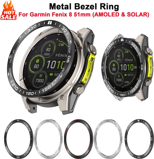 FIFATA Metallrahmenring für Garmin Fenix 8, Edelstahl, Unisex - Bild 1