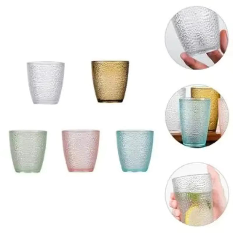 5er Set JIUAN Acryl Wassergläser mit geometrischem Design in Bunt und Blau - Bild 5