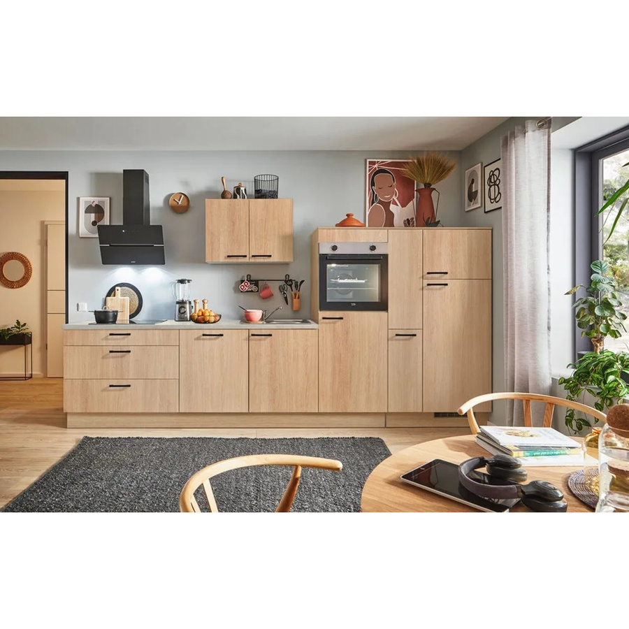pino Küchenzeile Eiche Aviva mit 1 Geräteschrank und 1 Apothekerschrank, Breite: 350 cm, Höhe: 174 cm, Tiefe: 60 cm - Bild 2