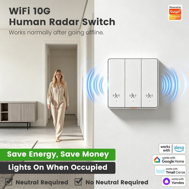 SmarDeer Smart-Schalter mit Bewegungssensor in Weiß, kompatibel mit Alexa, Google Assistant und Tuya App-Steuerung - Bild 1