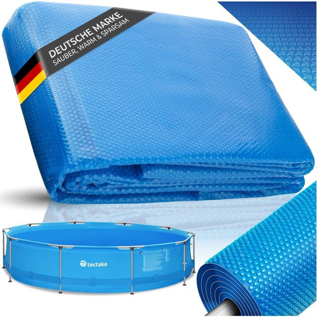 tectake Pool-Solarfolie rund und selbstschwimmend, Durchmesser: 488 cm, Stärke: 110 µm, Blau - Bild 1