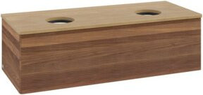 V&B Waschtischunterschrank Antao mit Frontstruktur und Beleuchtung in Eiche Honig, B/T/H: 120 x 50 x 50 cm - Bild 1
