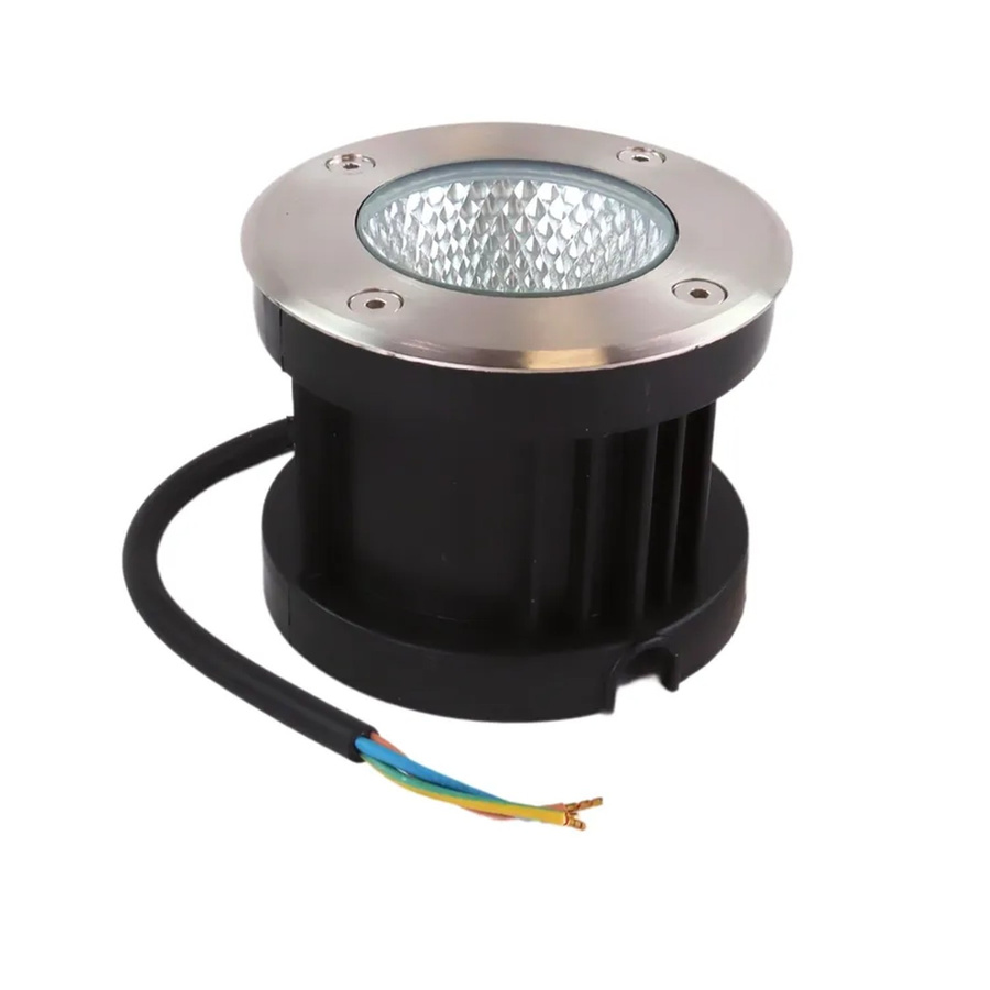 ENOVALITE LED Bodenleuchte Schwarz Rund IP67 Gartenstrahler Warmweiß 7W aus Edelstahl und Aluminiumdruckguss - Bild 2
