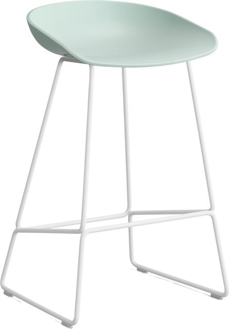 HAY About A Stool AAS 38 Hocker in Grün mit Stahlgestell und Polypropylen-Sitzschale - Bild 1