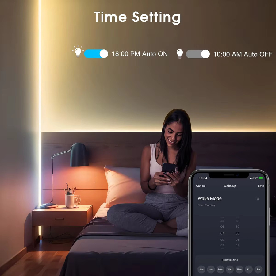 Tuya Smart COB LED Streifen DC24V mit einstellbarer Farbtemperatur 2700K-6500K, dimmbar und kompatibel mit Alexa sowie Google Home über SmartLife - Bild 3