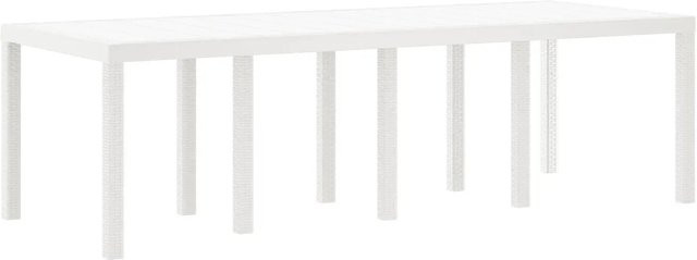 vidaXL Gartentisch aus Polyrattan in Weiß, moderner rechteckiger Gartentisch für Terrasse und Garten, B/T/H: 250 x 100 x 73 cm - Bild 1
