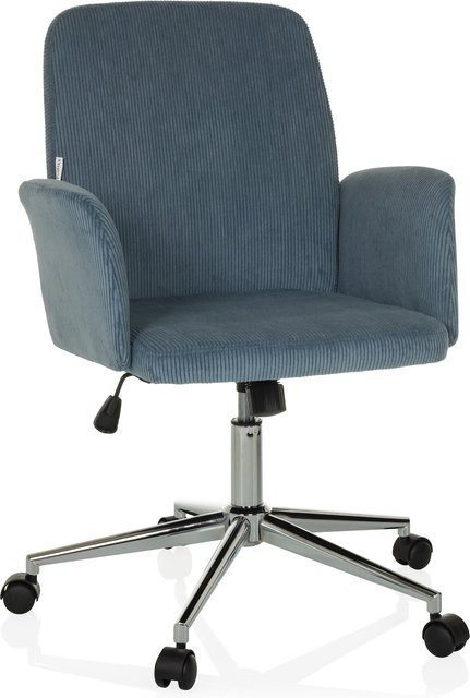 hjh OFFICE Home Office Bürostuhl SOLAO mit Armlehnen aus Cord-Stoff - Bild 1
