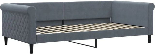 vidaXL Tagesbett aus Samt in Dunkelgrau, B/T: 100 x 200 cm - Bild 1