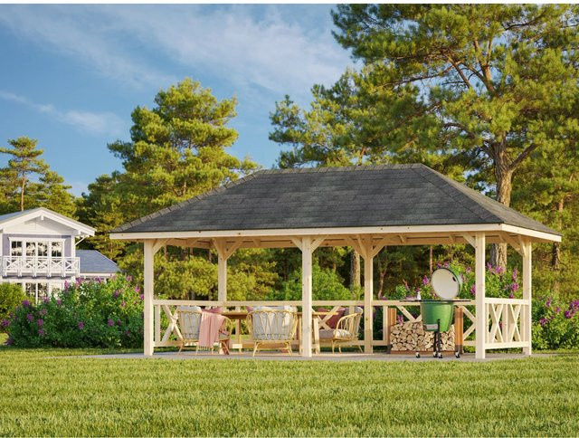 PALMAKO Pavillon Bianca aus Fichtenholz, lackiert, Weiß, B/T/H: 672 x 384 x 319 cm - Bild 3