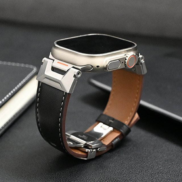 Uhrenarmband Leder, Schwarz, Unisex - Bild 1