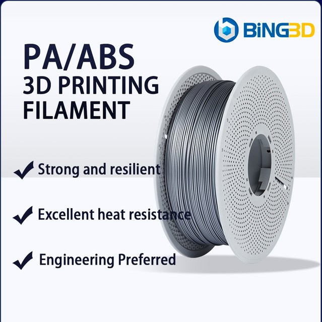BING3D 3D-Druckmaterial PA/ABS-Legierung in Schwarz, 1,75 mm, 1 kg - Bild 1