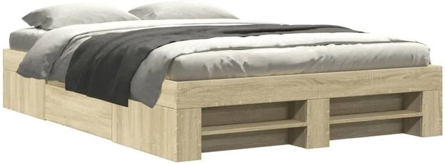 vidaXL Bettgestell mit Schubladen aus Holzwerkstoff in Sonoma Eiche, B/T/H: 120 x 190 cm - Bild 1