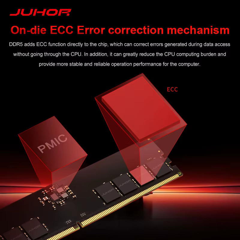 JUHOR RAM DDR5 16GB 6000MHz Desktop-Arbeitsspeicher für Gaming-Computer, Schwarz - Bild 2