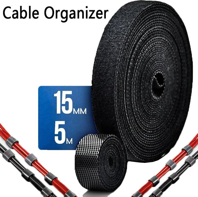 Wiederverwendbarer Kabel Organizer in Schwarz für iPhone, Samsung und Xiaomi zur Kabelverwaltung von Kopfhörern und Maus - Bild 1