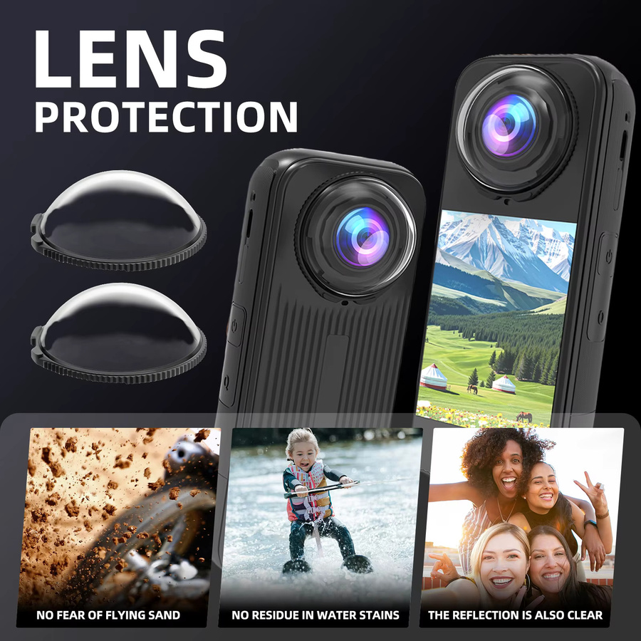 Insta360 X4 Air Linsenschutz aus gehärtetem Glas in Transparent mit HD-klarer Anti-Fingerabdruck-Beschichtung - Bild 6