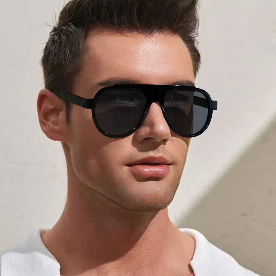 TOYEARN Aviator Sonnenbrille, Vollrand, Kunststoff, Schwarz, Unisex - Bild 1
