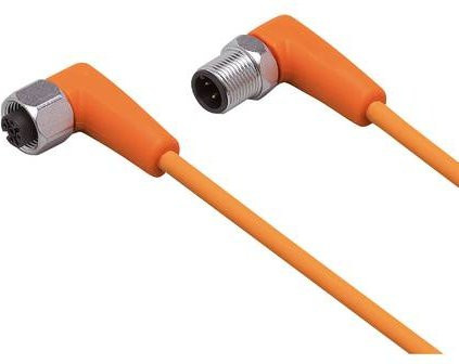ifm electronic Verbindungsleitung EVT564 mit gewinkeltem Stecker und gewinkeltem Buchsenanschluss, 4 Polzahl, orange, Länge: 3,75 m - Bild 1