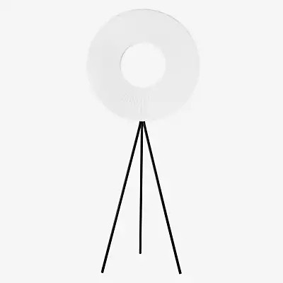 10 HEURES 10 Iris Tripod LED Stehleuchte in Weiß mit rundem Schirm, Durchmesser: 80 cm - Bild 1