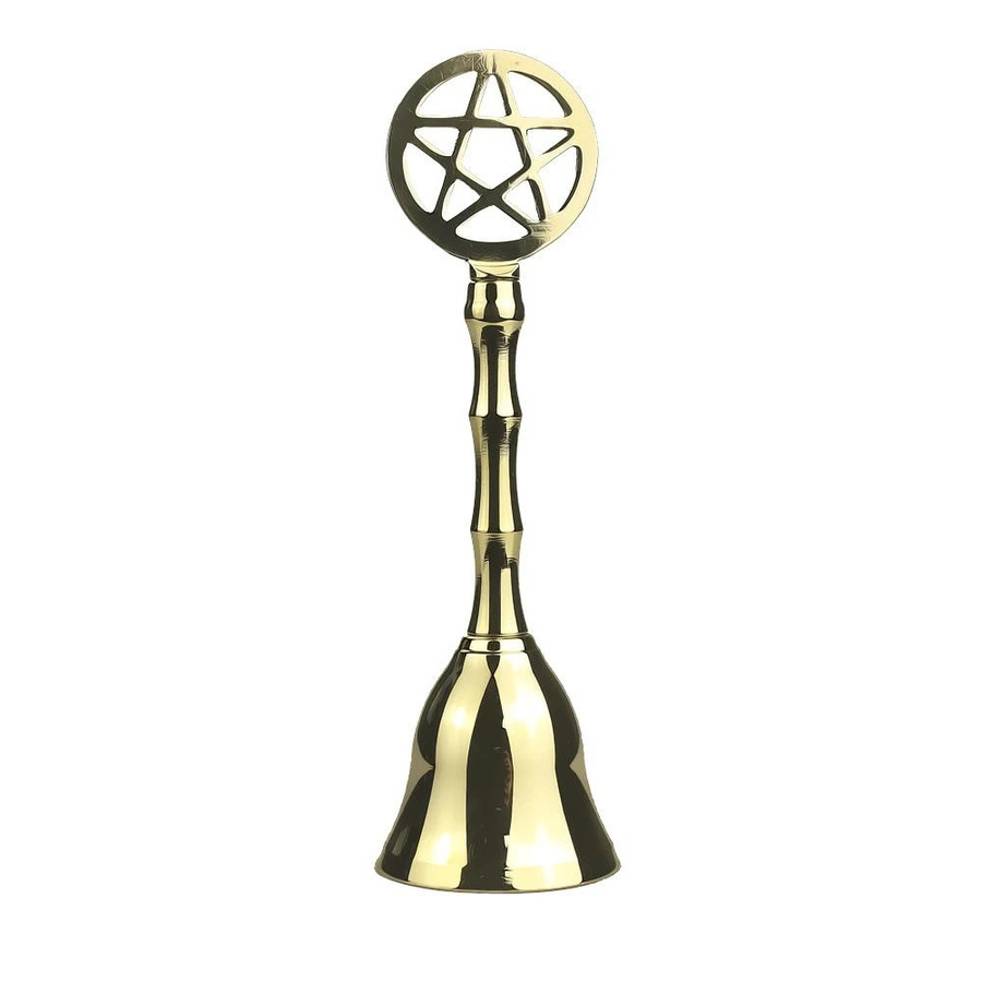 Yiran Furniture Pentagramm Schüttelglocke aus Messing und Kupfer in Gold für Rituale und Zeremonien - Bild 3
