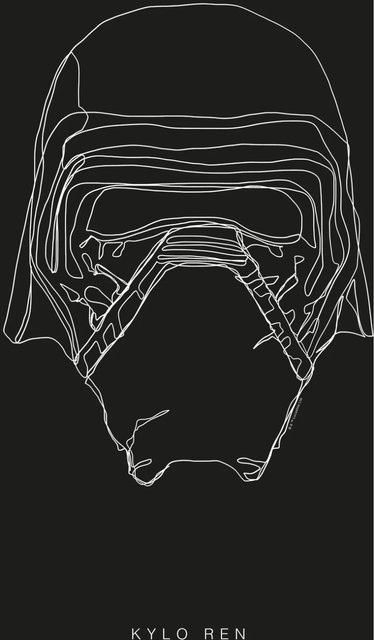 Komar Wandbild Star Wars Kylo in Schwarz und Weiß, B/H: 50 x 70 cm - Bild 1