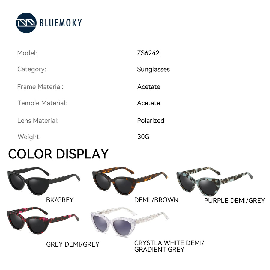 BLUEMOKY Cat-Eye Sonnenbrille, Acetat, Vollrand, Damen - Bild 3
