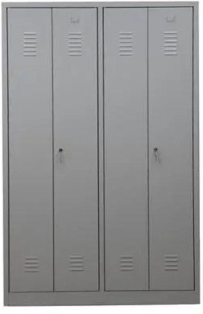 PROREGAL Garderobenspind Camel in Grau aus Metall mit 4 Fächern und 2 Schlössern, H x B x T: 180 x 117 x 50 cm - Bild 1