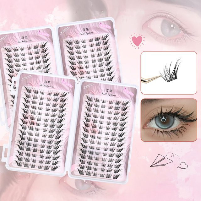 Manga-Wimpernbuch, Einzelne Cluster-Wimpern, Black, 8–12 mm, Unisex - Bild 1