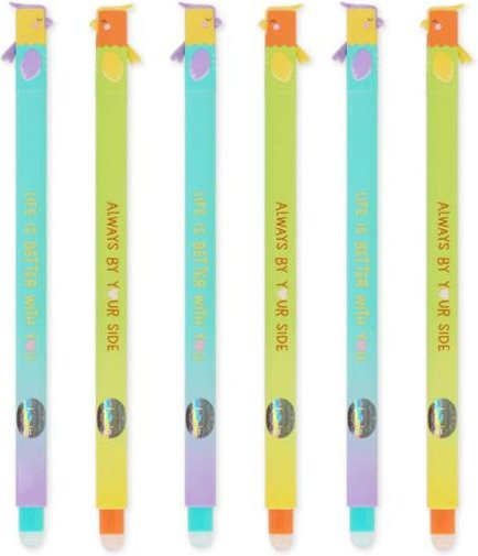 Radierbares Gelstift-Set mit Thermotinte in Türkis, Orange und Multicolour, 6 Stück - Bild 1