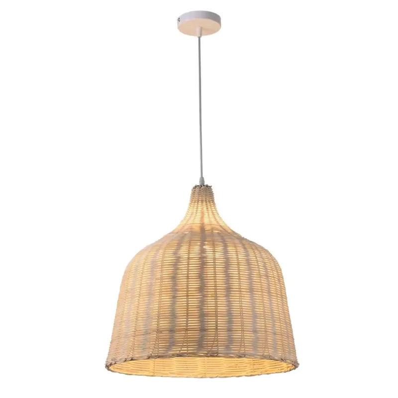 JOYINLED Pendelleuchte aus handgewebtem Rattan und Bambus in Beige - Bild 2