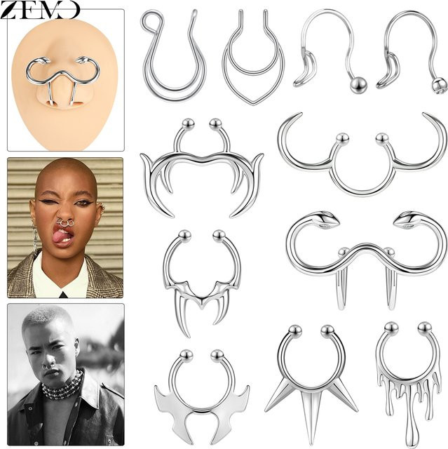 ZEMO Nasenring Edelstahl, Silber, Unisex - Bild 1
