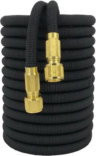Flexibler Gartenschlauch zur Gartenbewässerung und Autowäsche aus Latex und Polyester, Farbe: Schwarz, Länge: 45 m - Bild 1