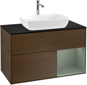V&B Waschtischunterschrank Finion 100 in Platinblau lackiert, B/T/H: 100 x 50,1 x 50,1 cm - Bild 1