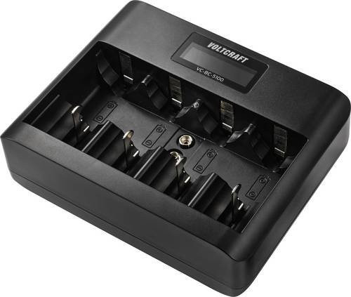 Voltcraft VC-BC-5100 Rundzellen-Ladegerät für NiMH und LiIon in Schwarz - Bild 1