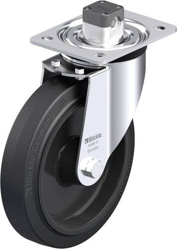 Blickle L-POEV 200XR-CS11 Stahlblech-Lenkrolle in Schwarz und Grau mit 200 mm Rad-Durchmesser und einer Tragfähigkeit von 400 kg - Bild 1